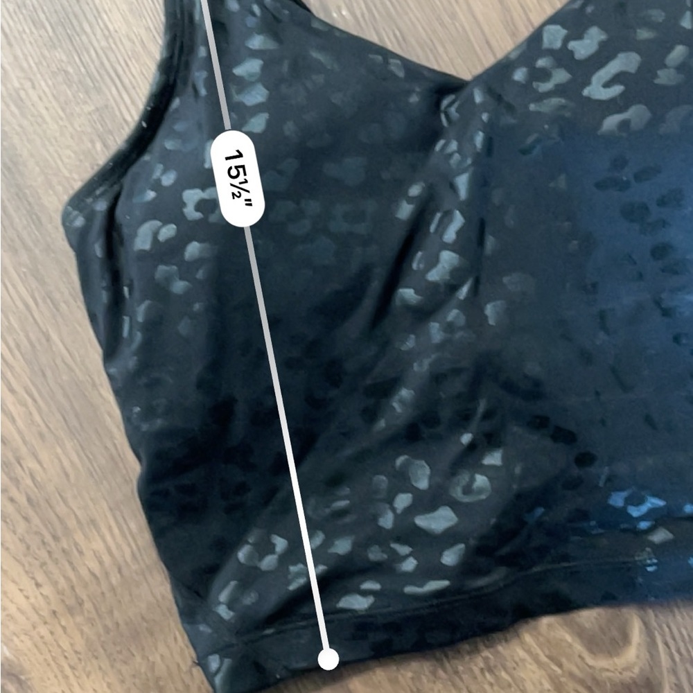 Black leopard print padded sports athletic cropped tank top - Picture 3 of 4